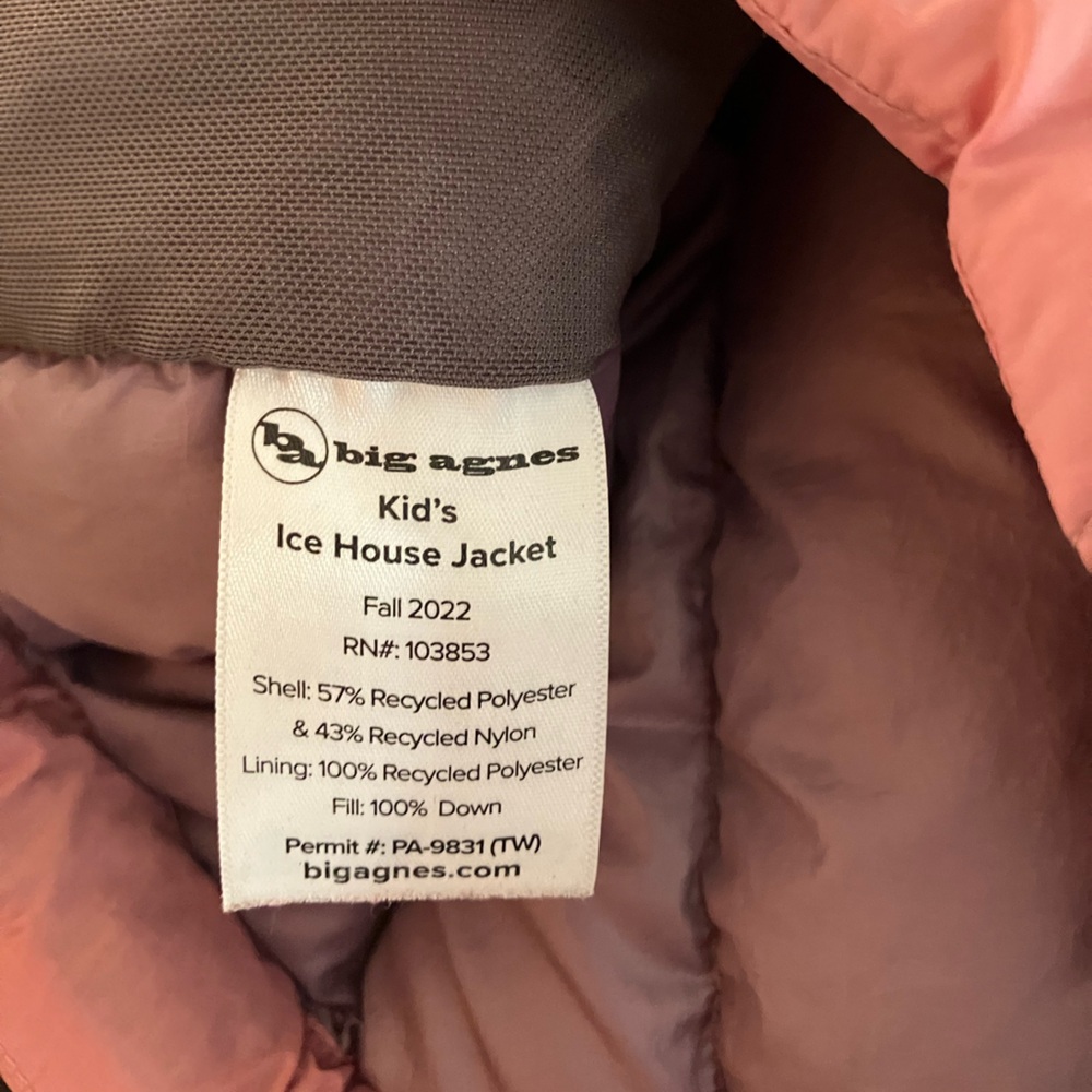 Kids Pink and Green Puffer Jacket - Picture 2 of 4